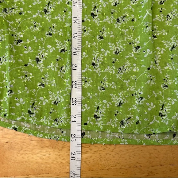 NWT RACHEL ZOE Chartreuse Floral Print Smocked Sleeveless Blouse - Picture 13 of 13